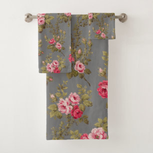 Elegantes Rosas de época de fondo gris