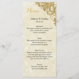 Elegantes Rosas de espuma de oro Tarjetas de menú