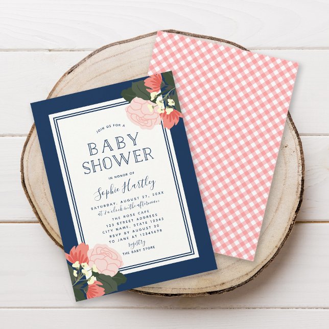 Elegantes Rosas de Rubor Invitación a Baby Shower  (Subido por el creador)