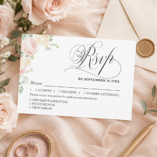 Elegantes Rosas de Tono Rosado Suave para RSVP de