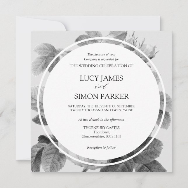 Elegantes Rosas franceses monocromos (Anverso)