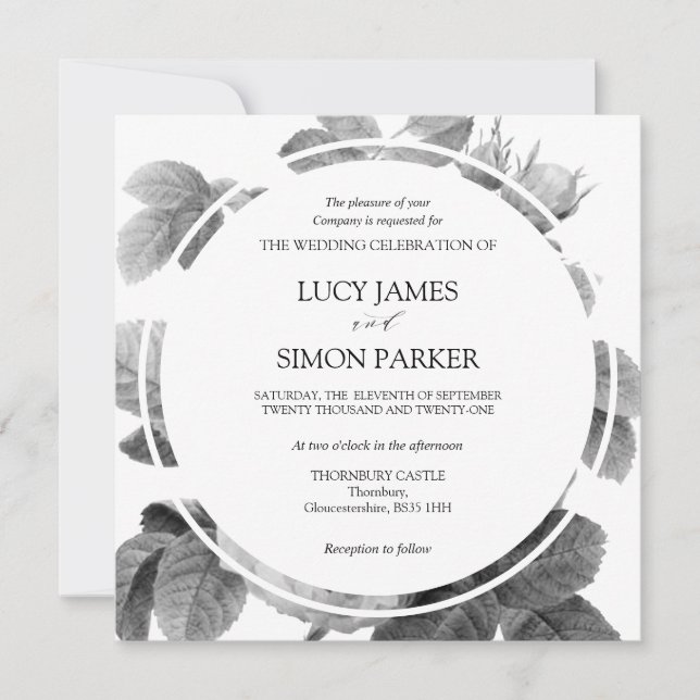 Elegantes Rosas franceses monocromos (Anverso)