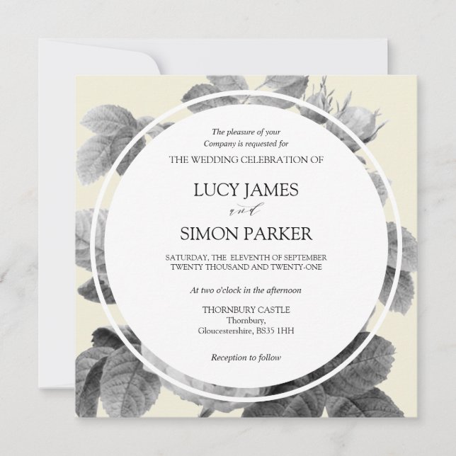 Elegantes Rosas franceses monocromos (Anverso)