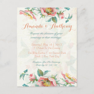 Elegantes Rosas Invitación a la boda económica