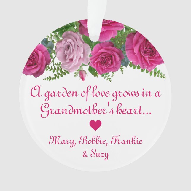Elegantes Rosas Ornamento de la abuela de los niet (Anverso)