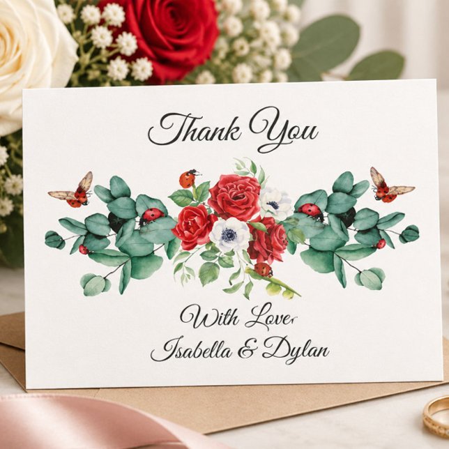 Elegantes rosas rojas acuarela eucalipto  (Subido por el creador)