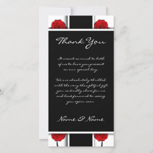 Elegantes rosas rojas - tarjetas de agradecimiento