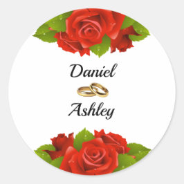 Elegantes rosas rojas y Sellos para sobres de anil