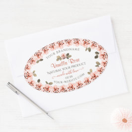 Elegantes rosas rosas blancas de producto Etiqueta