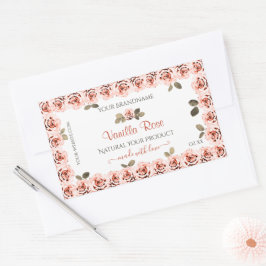 Elegantes rosas rosas blancas de producto Etiqueta