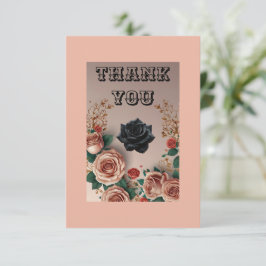 Elegantes Rosas Tarjeta de agradecimiento plana