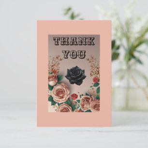 Elegantes Rosas Tarjeta de agradecimiento plana