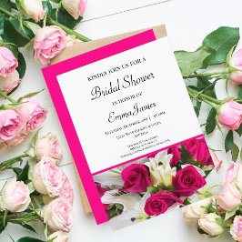 Elegantes Rosas y Lilies Bridal Shower Invitación