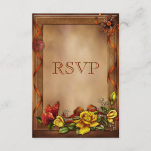 Elegantes Rosas y mariposa Boda RSVP