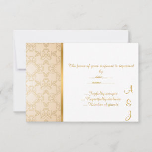 ELEGANTES RSVP PERSONALIZADAS CREAM GOLD VINTAGE