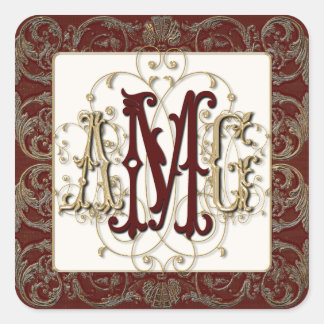 Elegantes sellos monogramados de oro anticuados