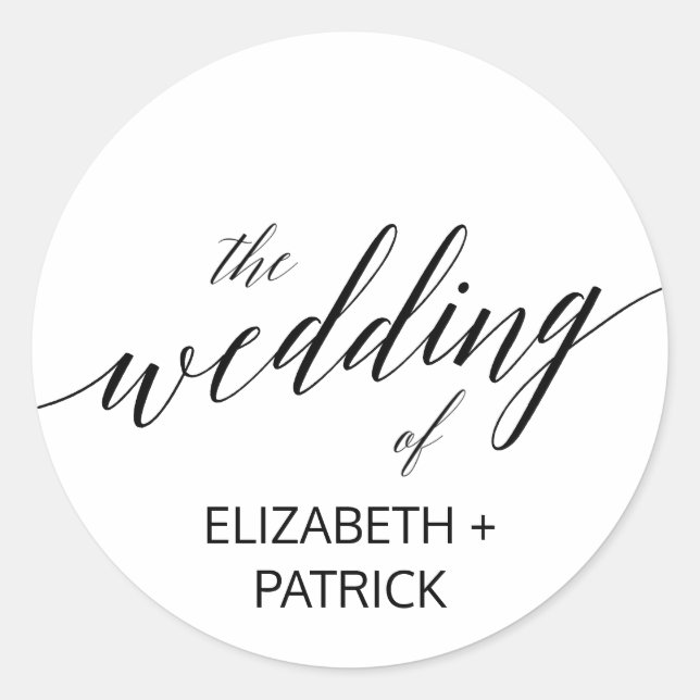 Elegantes Sellos para sobres Bodas de caligrafía n (Anverso)