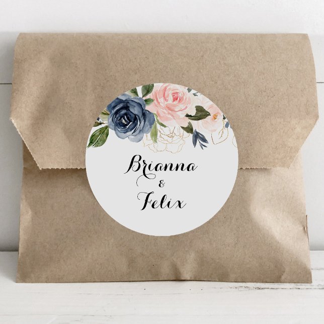 Elegantes Sellos para sobres Bodas florales de inv (Subido por el creador)