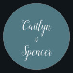 Elegantes Sellos para sobres Bodas Verde azulados<br><div class="desc">Estos elegantes sellos para sobres verde azulados y blancos bodas son perfectos para un boda moderno. Personalice la etiqueta con los nombres de la novia y del novio.</div>