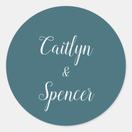 Elegantes Sellos para sobres Bodas Verde azulados 