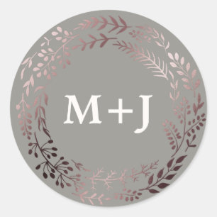 Elegantes Sellos para sobres Rosa de oro y Boda gr