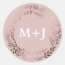 Elegantes Sellos para sobres Rosa de oro y Boda ro