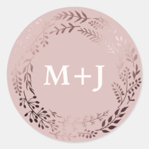 Elegantes Sellos para sobres Rosa de oro y Boda ro