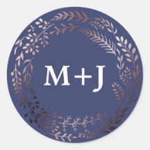 Elegantes Sellos para sobres Rosas de oro y Boda d