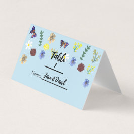 Elegantes tarjetas Boho Wildflower Blue Place