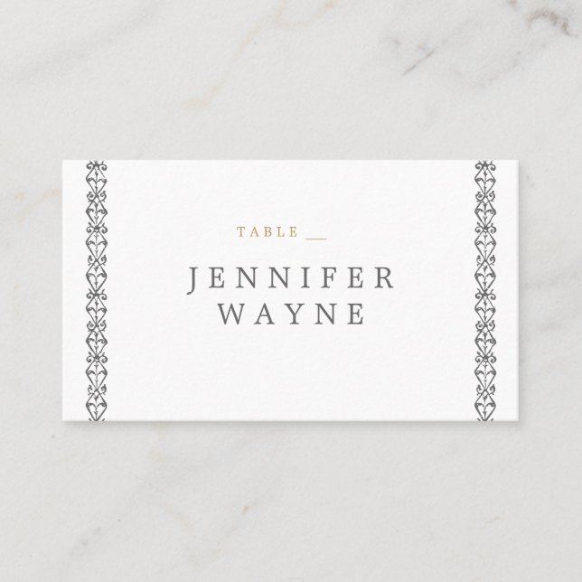 Elegantes tarjetas clásicas vintage de bodas (Anverso)