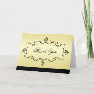 Elegantes tarjetas de agradecimiento - Oro y negro
