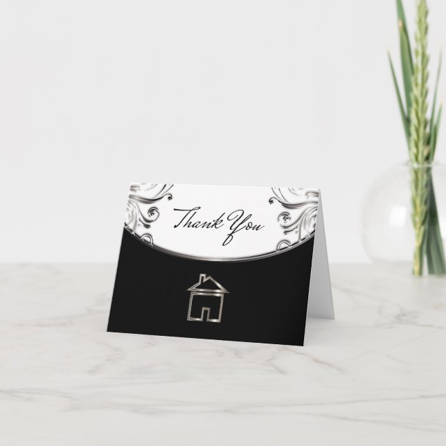 Elegantes Tarjetas de agradecimiento para propieda (Anverso)