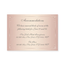 Elegantes tarjetas de alojamiento Boda Rubor