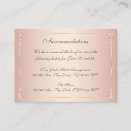 Elegantes tarjetas de alojamiento Boda Rubor