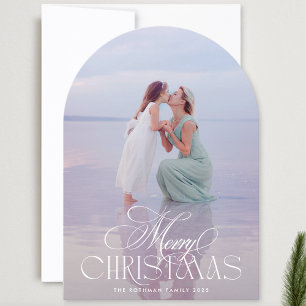 Elegantes tarjetas de arco de Navidades de fotos c