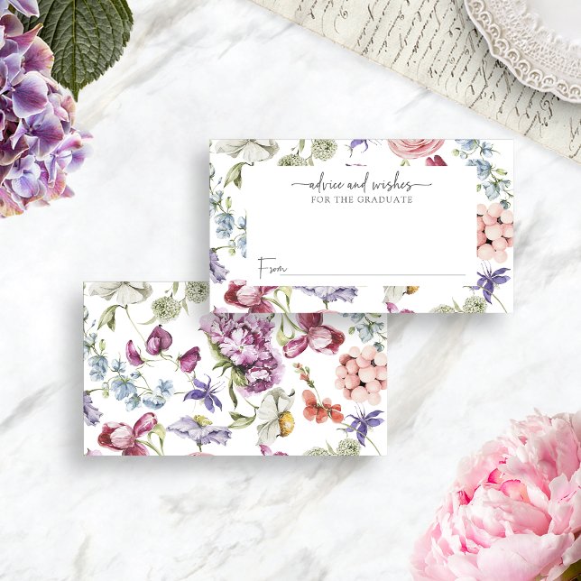 Elegantes tarjetas de asesoramiento para graduació (Elegant Wildflower Graduation Advice Cards by Painted Paperie
)