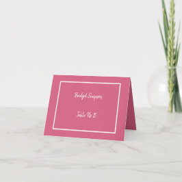 elegantes tarjetas de asiento para invitados rosa 