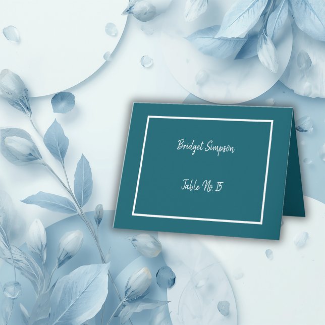 elegantes tarjetas de asientos verde azuladas y bl (Subido por el creador)