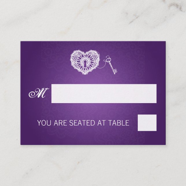 Elegantes Tarjetas De Boda Clave Para Mi Corazón P (Anverso)