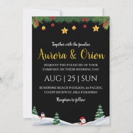 elegantes tarjetas de boda de navidades de tipogra