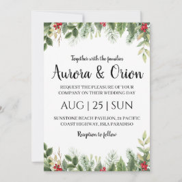 elegantes tarjetas de boda de navidades de tipogra