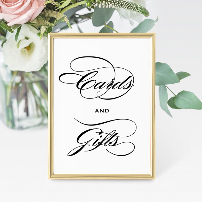 Elegantes tarjetas de caligrafía negra y Rótulo de (Subido por el creador)
