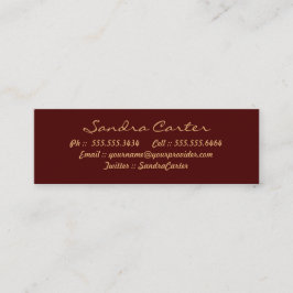 Elegantes tarjetas de contacto Maroon & Gold Flour