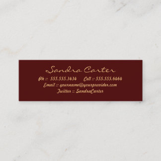 Elegantes tarjetas de contacto Maroon & Gold Flour