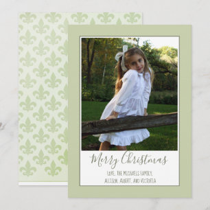 Elegantes tarjetas de fotos navideñas Fleur De Lis