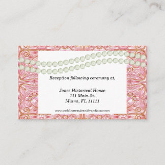Elegantes tarjetas de gabinete rosa, dorado y Boda