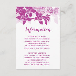 Elegantes tarjetas de información Boda de las orqu