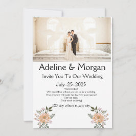 Elegantes tarjetas de invitación a la boda de pers