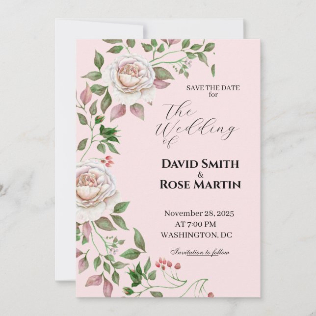 Elegantes tarjetas de invitación de bodas para ti (Anverso)