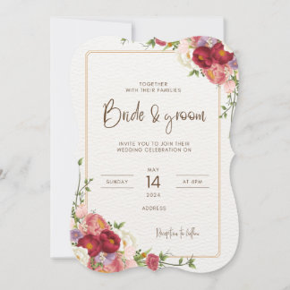 Elegantes tarjetas de invitación floral con sobres
